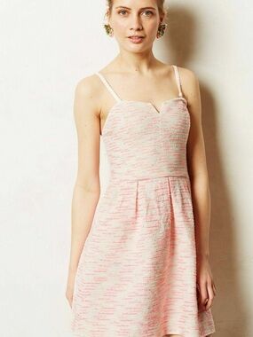 Anthropologie Moulinette Soeurs Light Pink Textured Mini Dress
